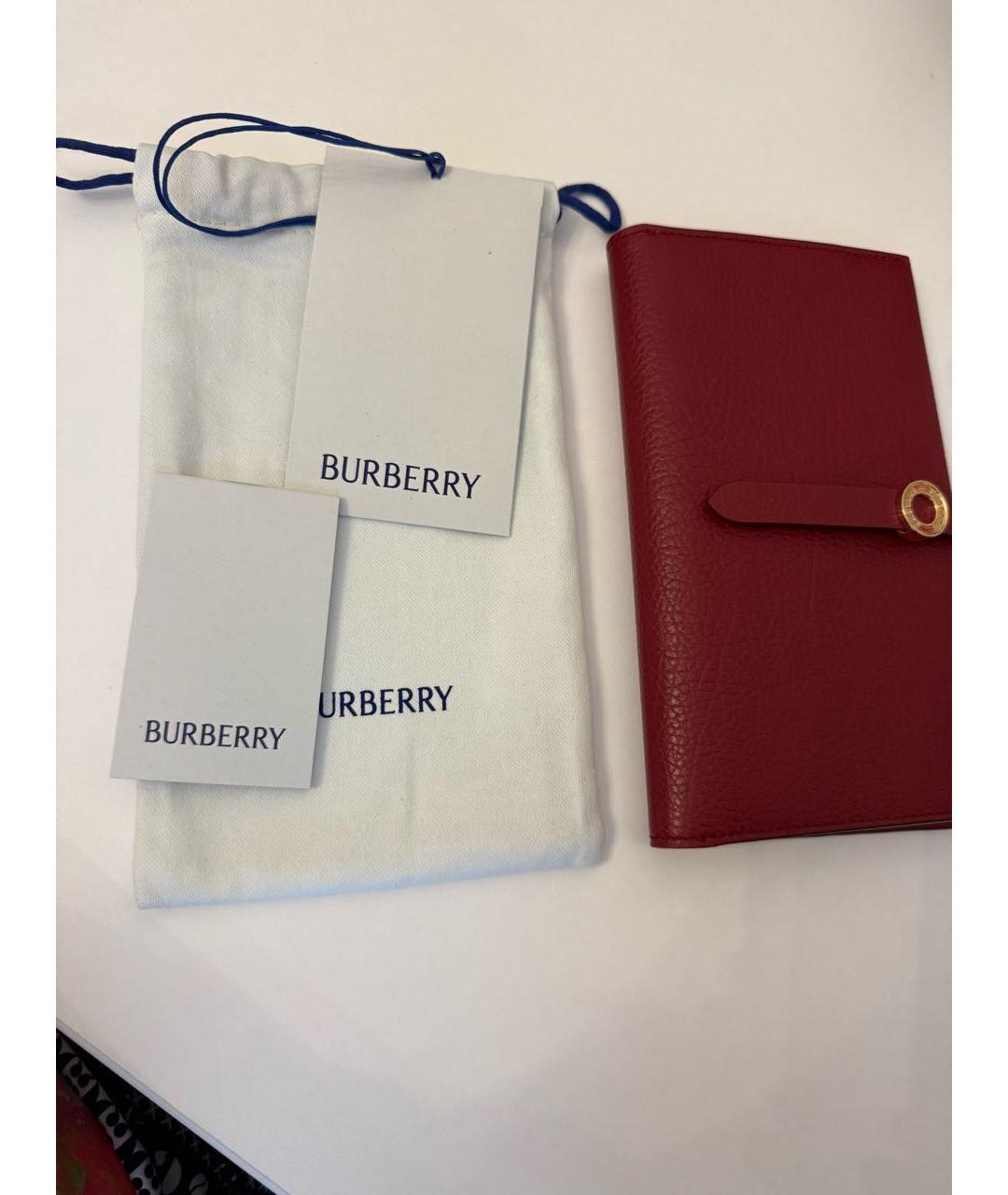 BURBERRY Бордовый кожаный кошелек, фото 8