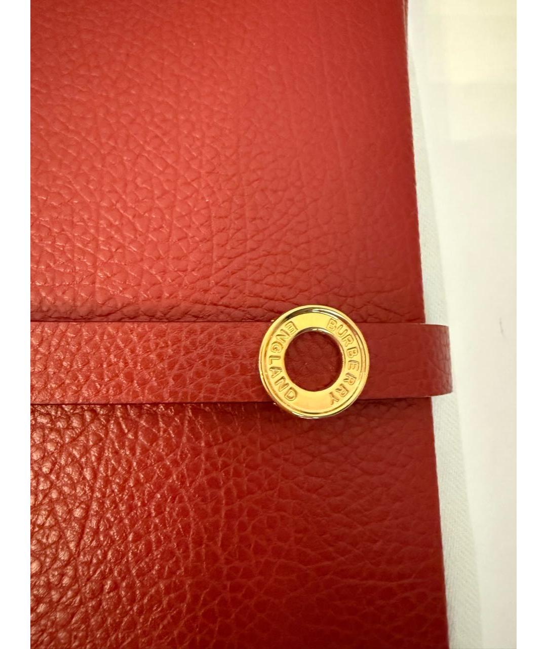 BURBERRY Бордовый кожаный кошелек, фото 2