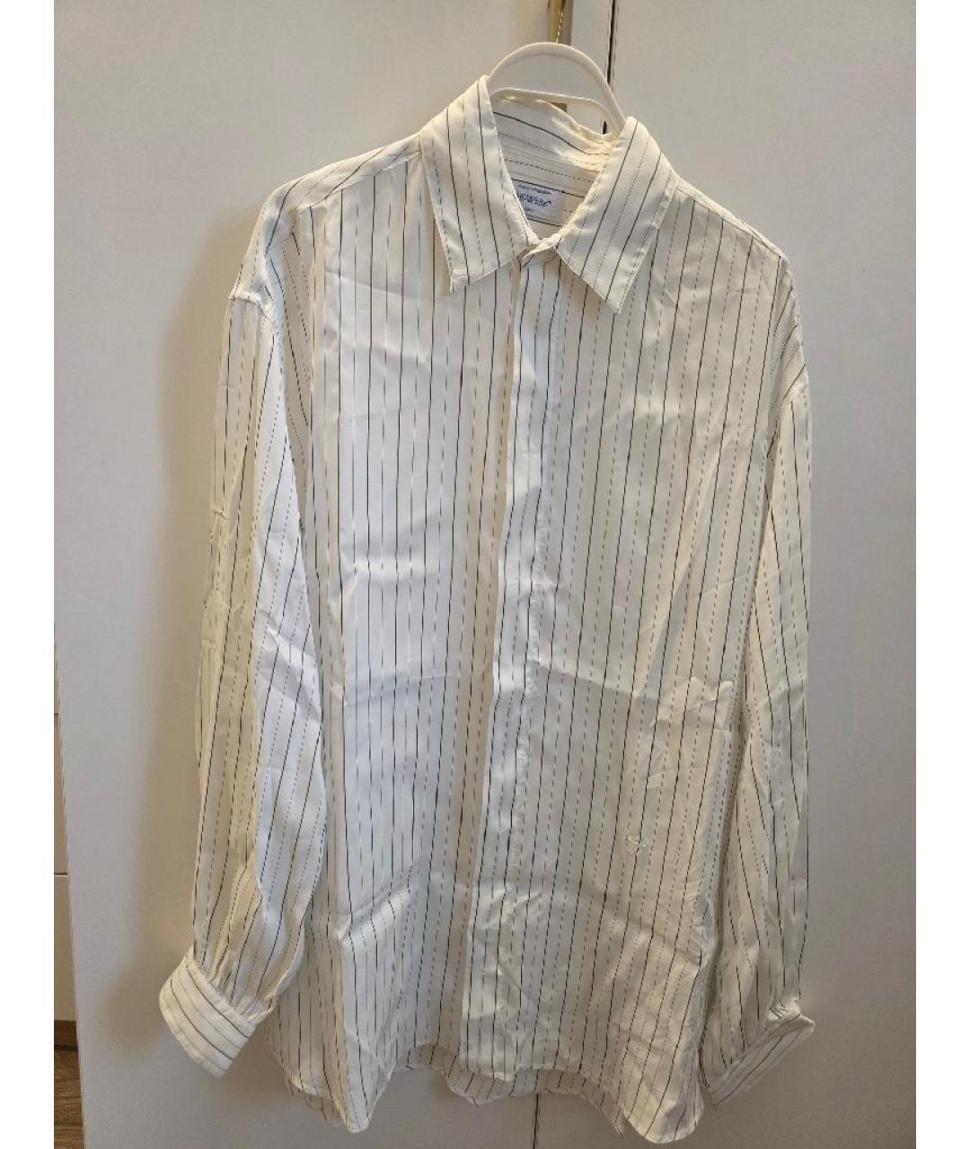 OFF-WHITE Белая шелковая кэжуал рубашка, фото 10