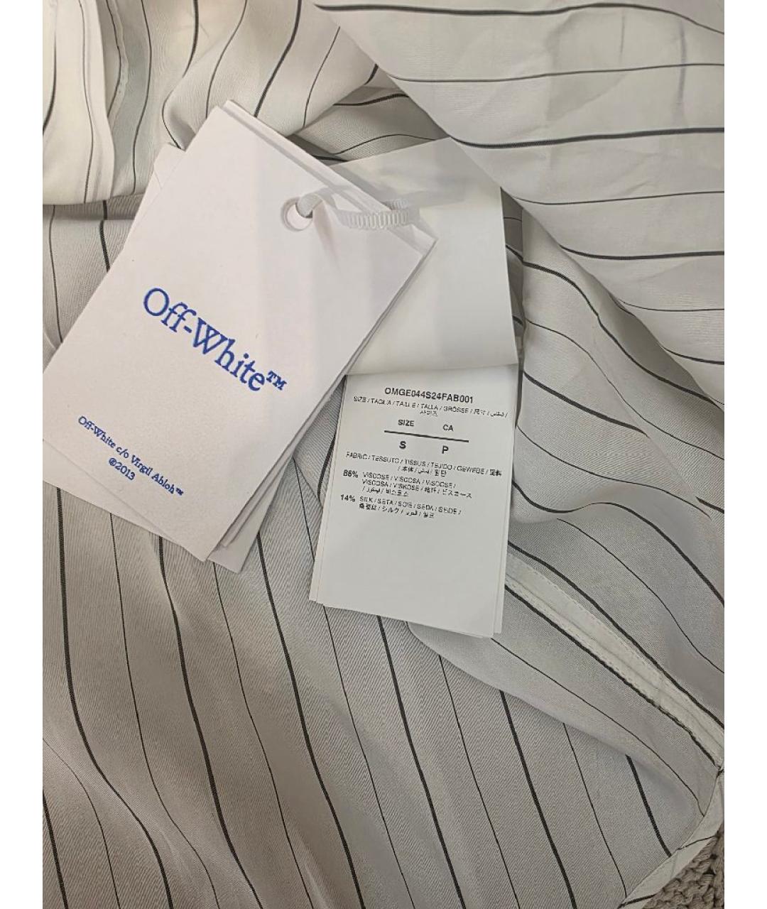 OFF-WHITE Белая шелковая кэжуал рубашка, фото 4