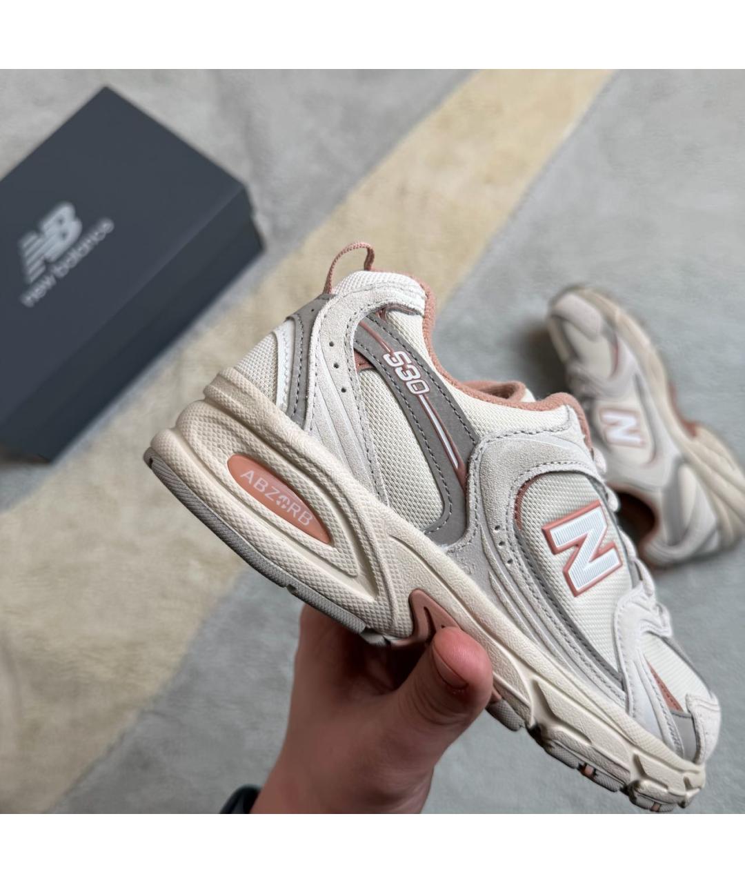 NEW BALANCE Бежевые текстильные кроссовки, фото 4