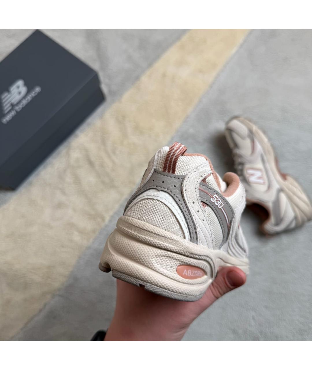 NEW BALANCE Бежевые текстильные кроссовки, фото 3