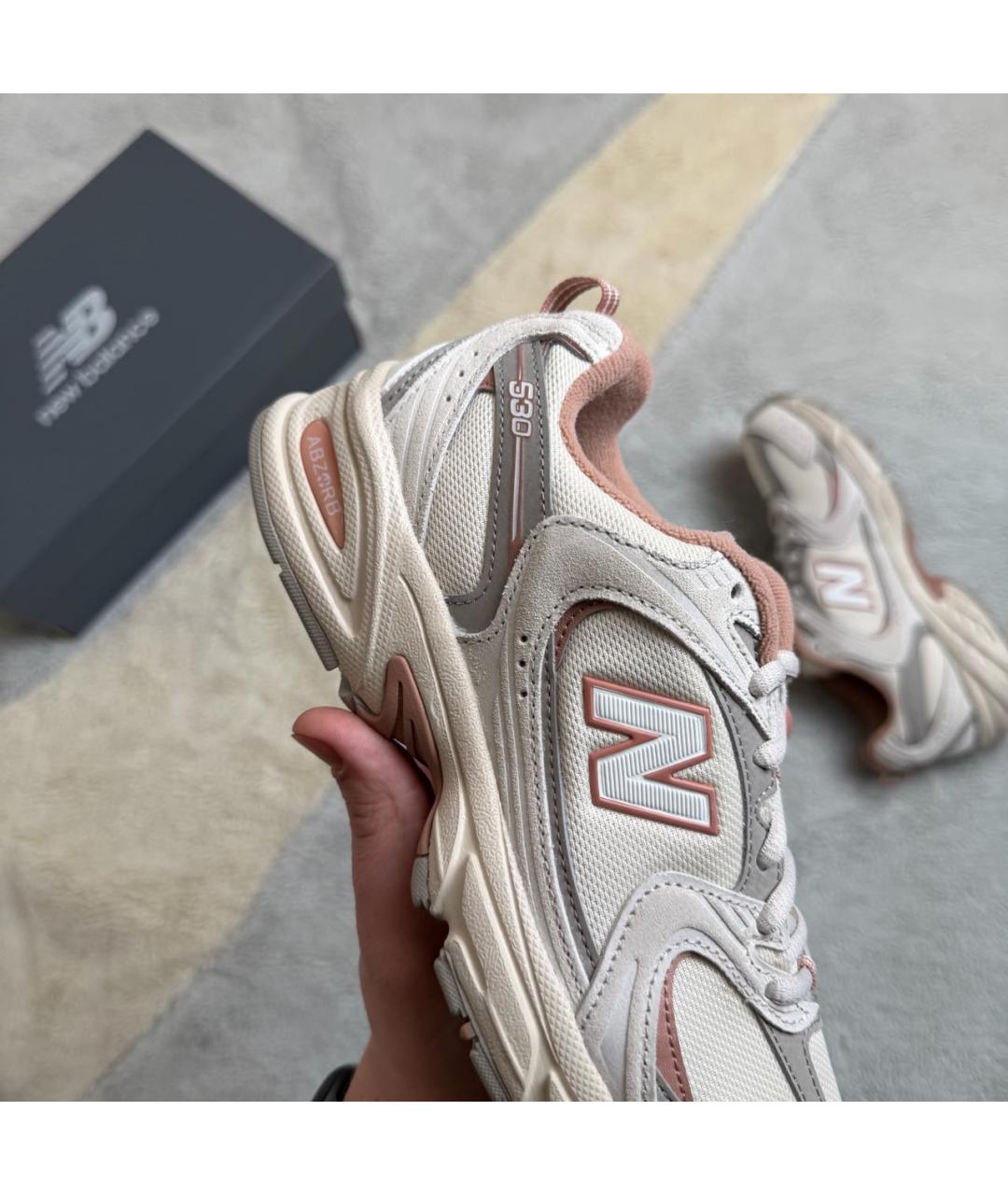 NEW BALANCE Бежевые текстильные кроссовки, фото 5