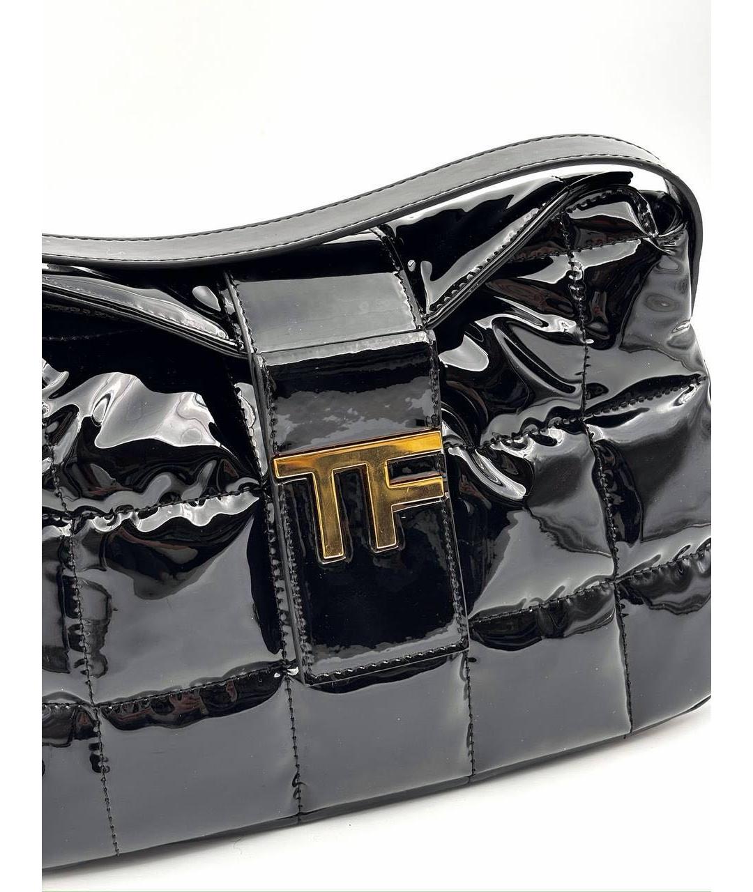 TOM FORD Черная сумка через плечо из лакированной кожи, фото 3