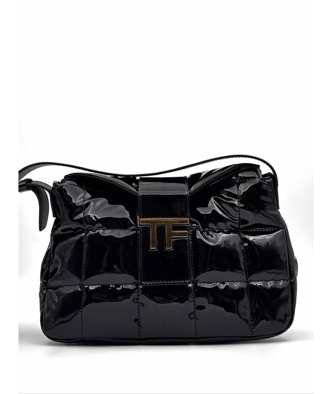 TOM FORD Черная сумка через плечо из лакированной кожи, фото 2