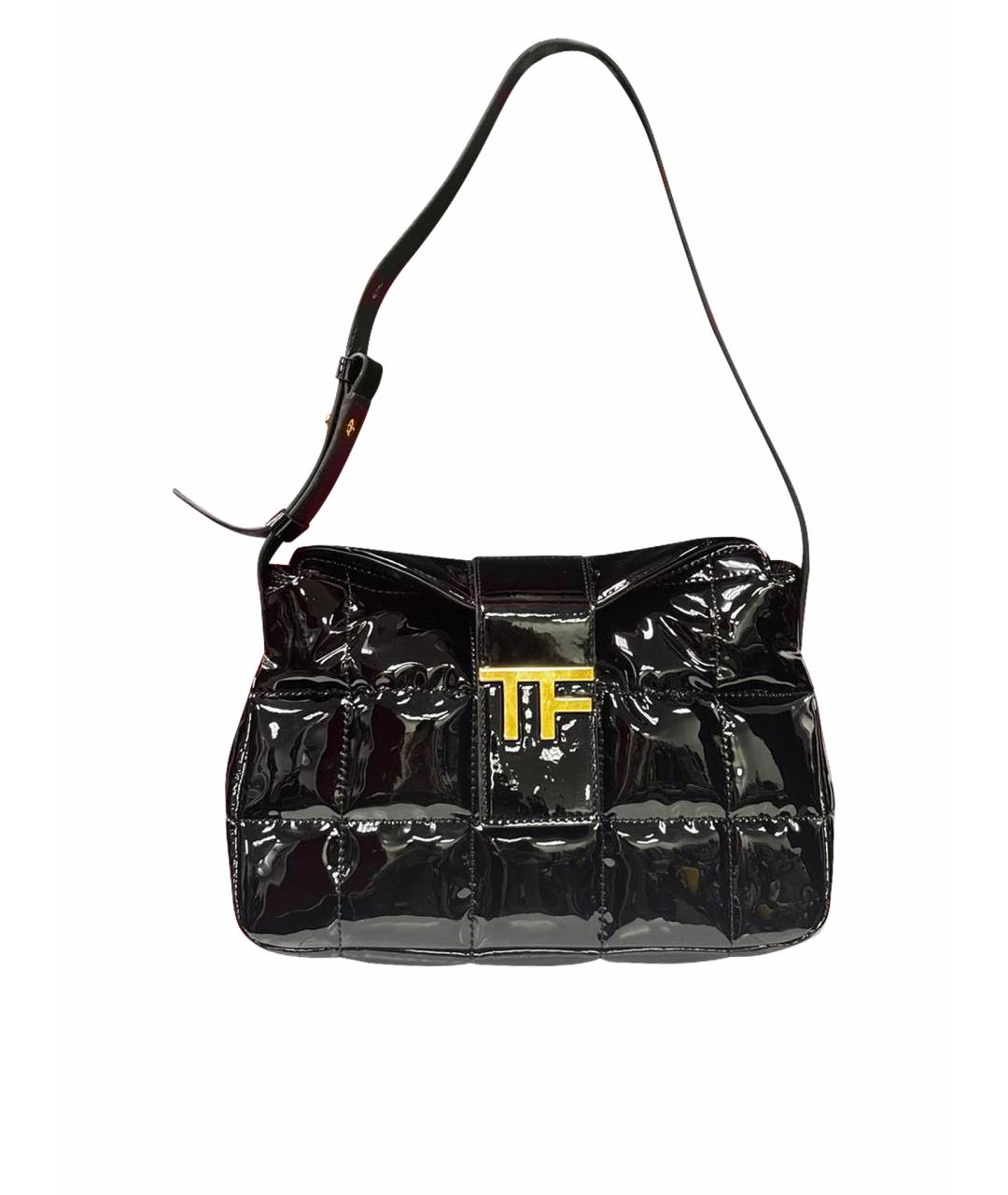 TOM FORD Черная сумка через плечо из лакированной кожи, фото 1