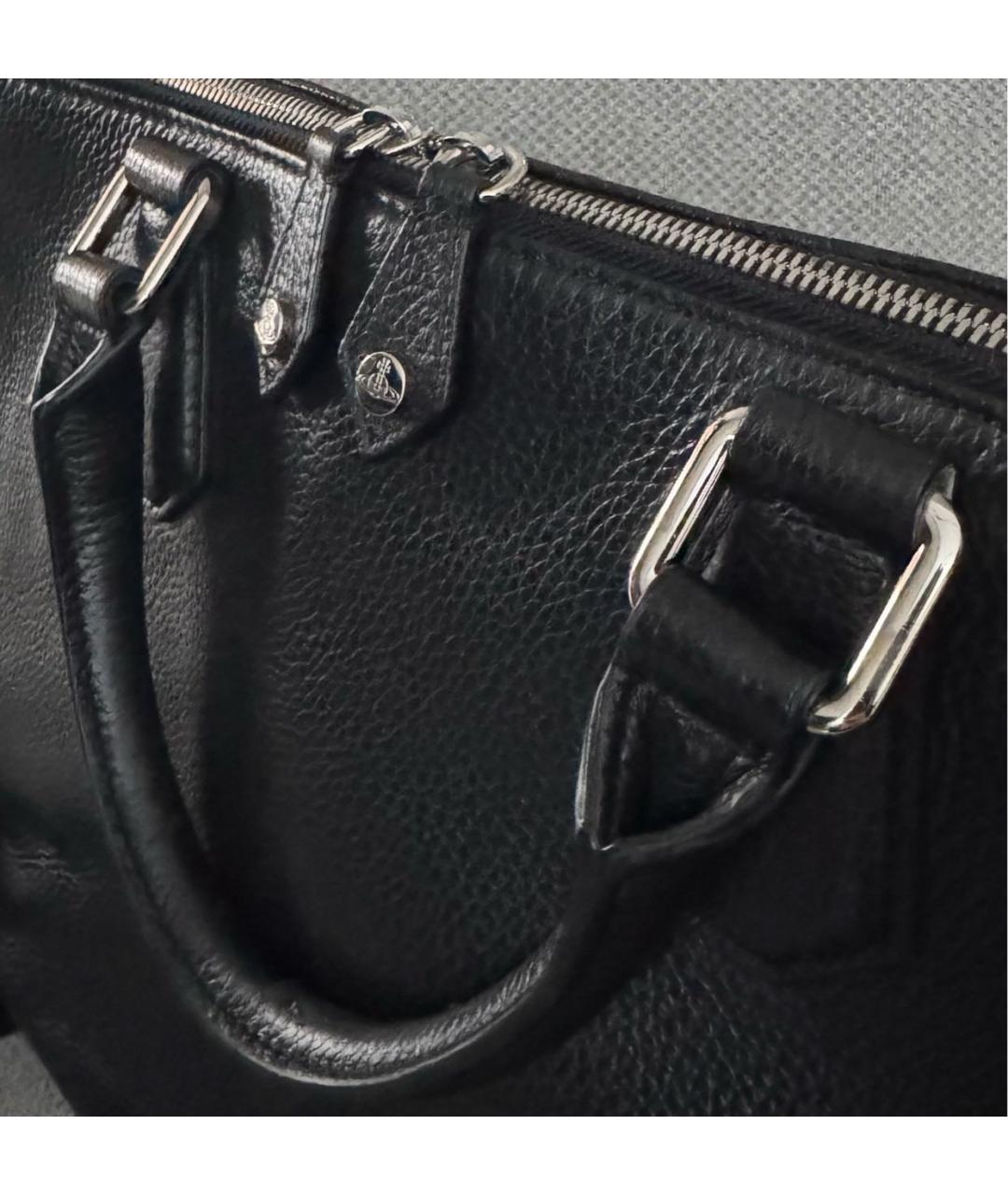 VIVIENNE WESTWOOD Черный кожаный портфель, фото 6