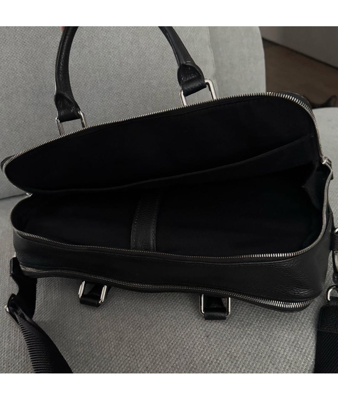 VIVIENNE WESTWOOD Черный кожаный портфель, фото 3