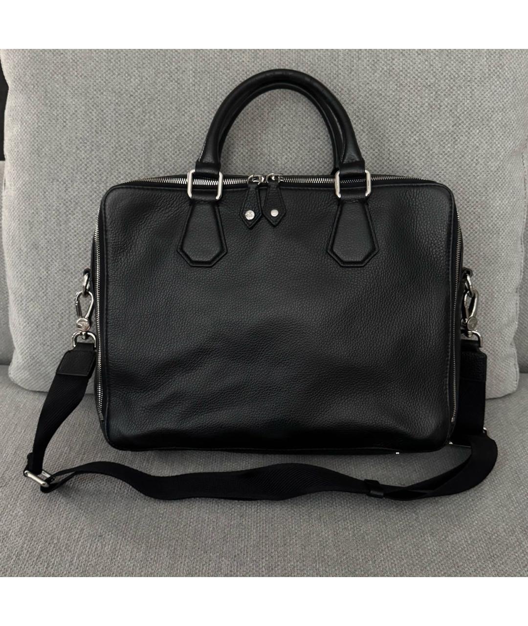 VIVIENNE WESTWOOD Черный кожаный портфель, фото 2