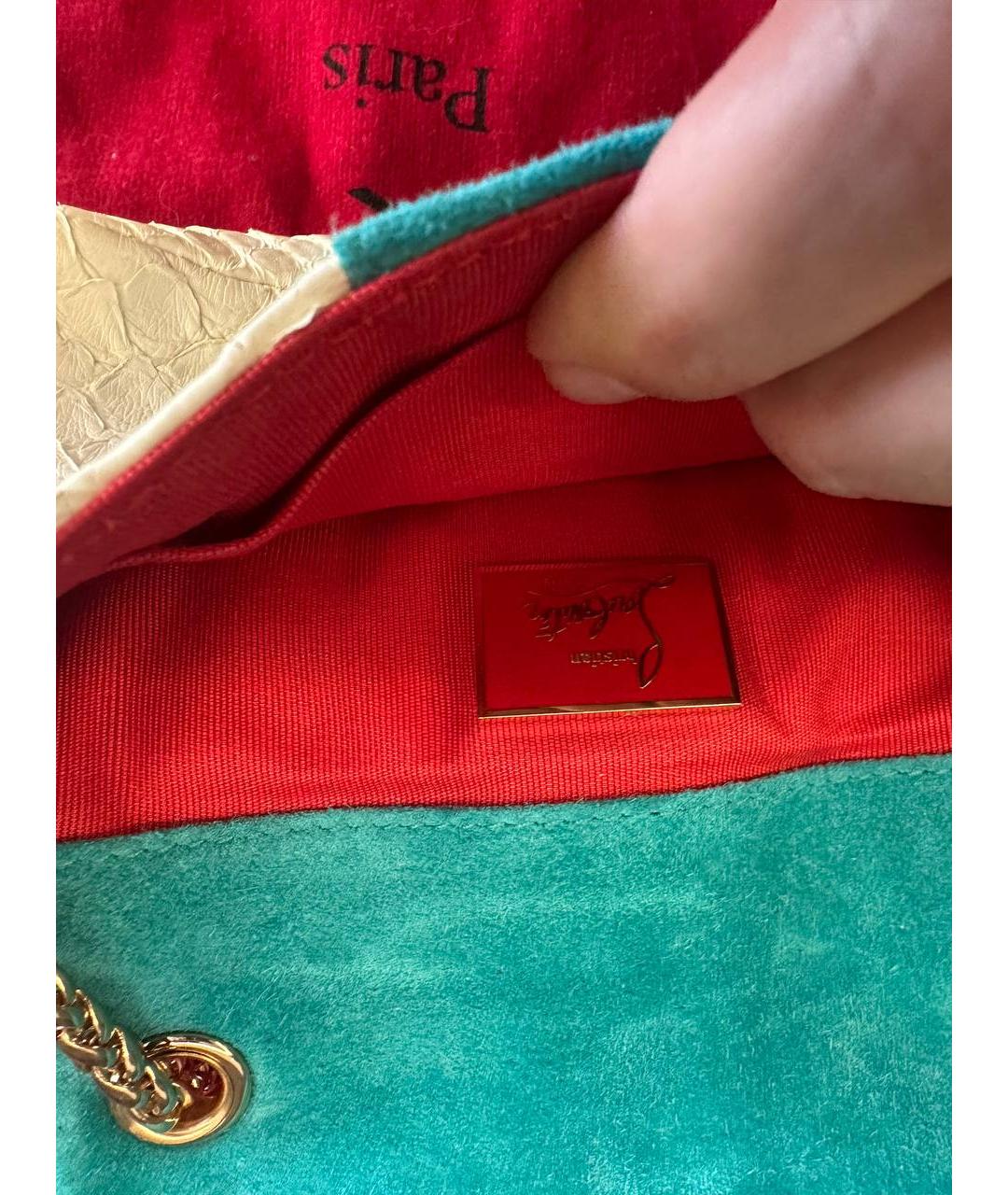 CHRISTIAN LOUBOUTIN Бежевая кожаная сумка через плечо, фото 3