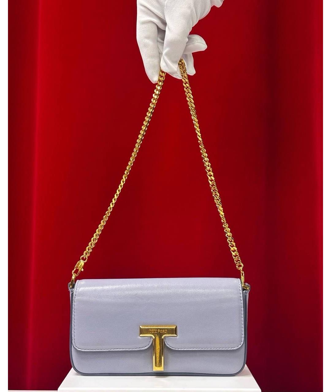 TOM FORD Голубая кожаная сумка через плечо, фото 4