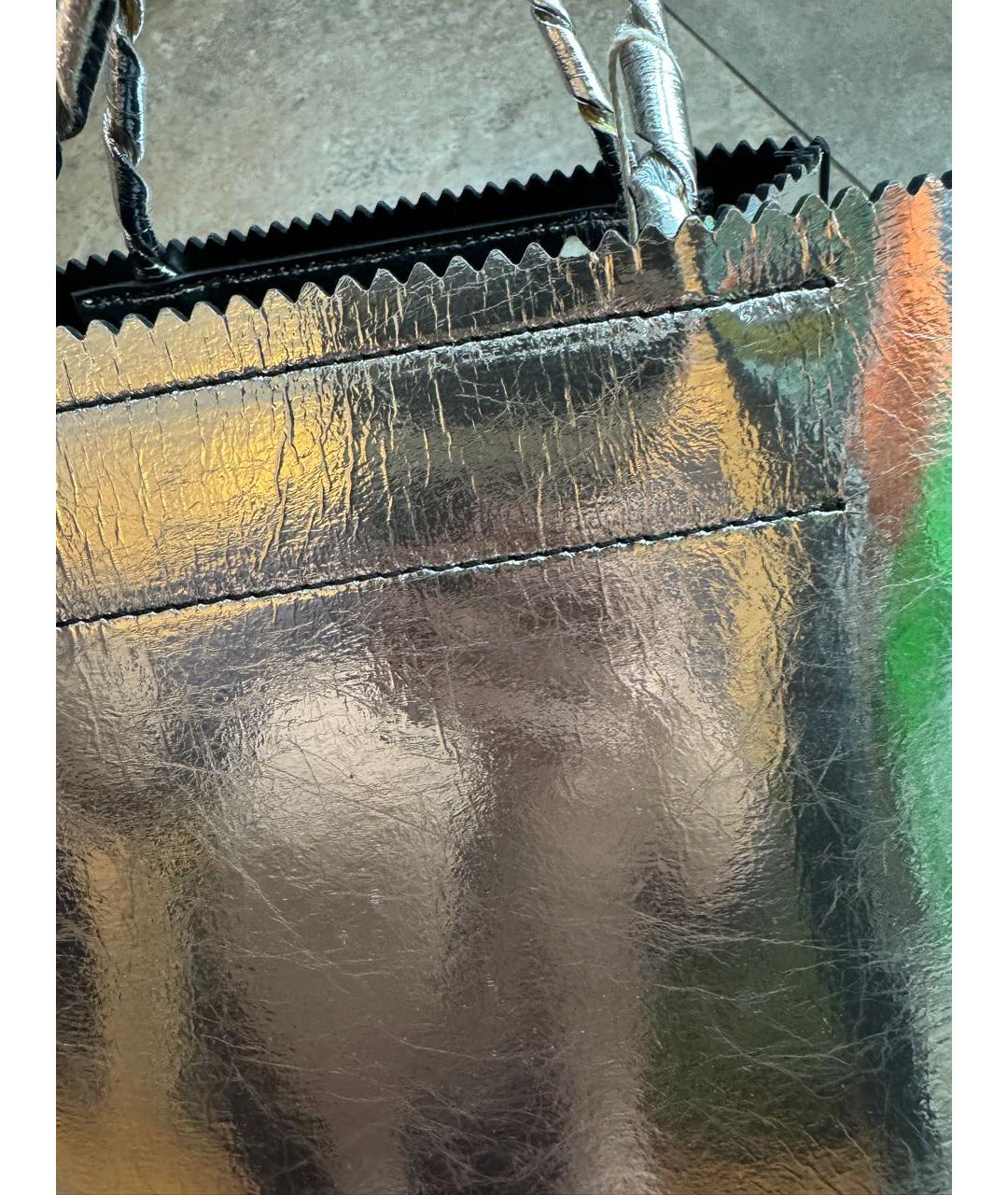 MSGM Серебряная сумка с короткими ручками, фото 7