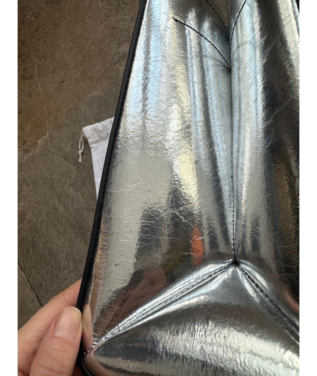 MSGM Серебряная сумка с короткими ручками, фото 6