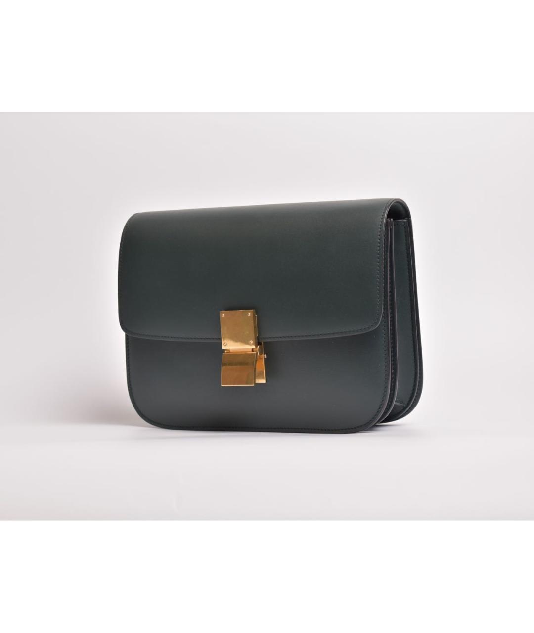 CELINE Зеленая кожаная сумка через плечо, фото 2