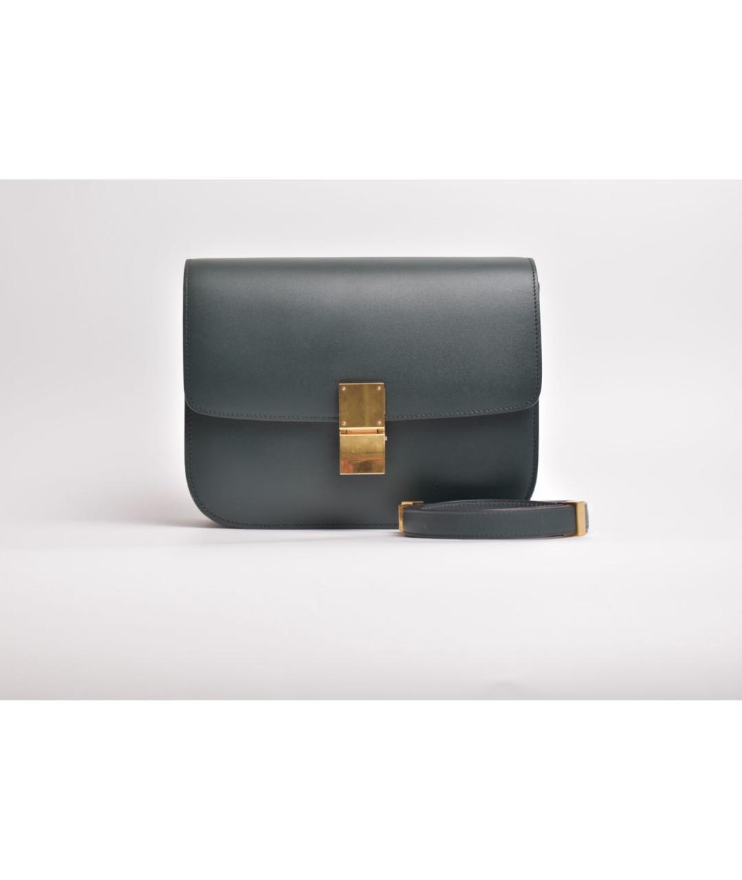 CELINE Зеленая кожаная сумка через плечо, фото 9