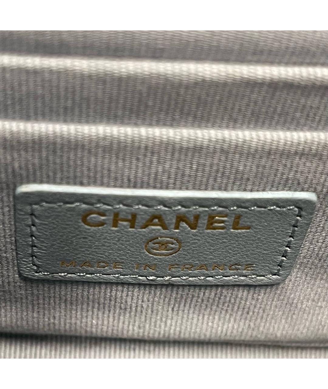 CHANEL Голубая кожаная сумка через плечо, фото 8