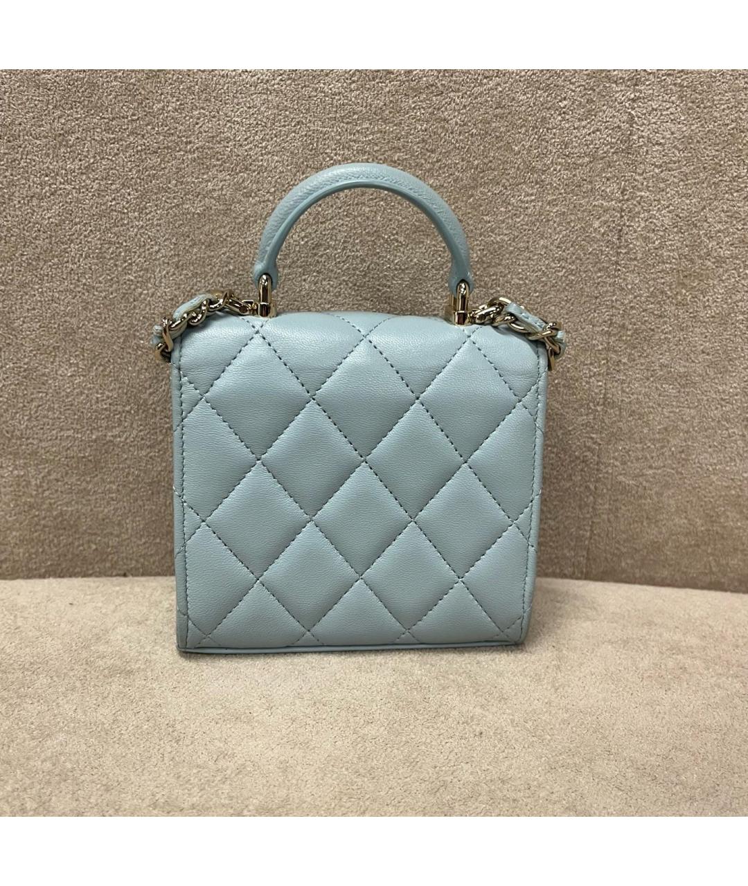 CHANEL Голубая кожаная сумка через плечо, фото 3