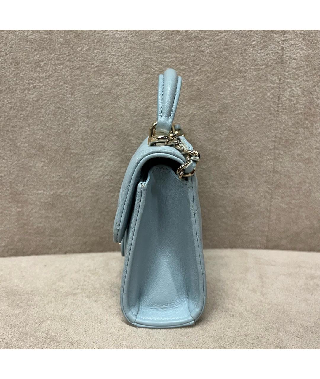 CHANEL Голубая кожаная сумка через плечо, фото 2