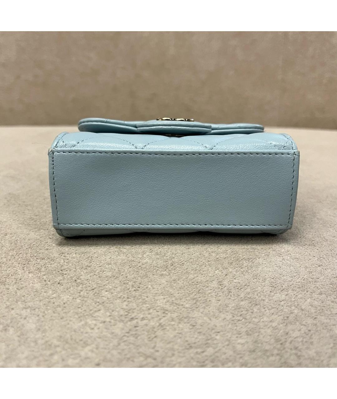 CHANEL Голубая кожаная сумка через плечо, фото 7