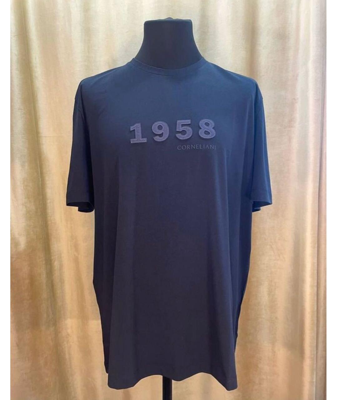 CORNELIANI Темно-синяя хлопковая футболка, фото 5