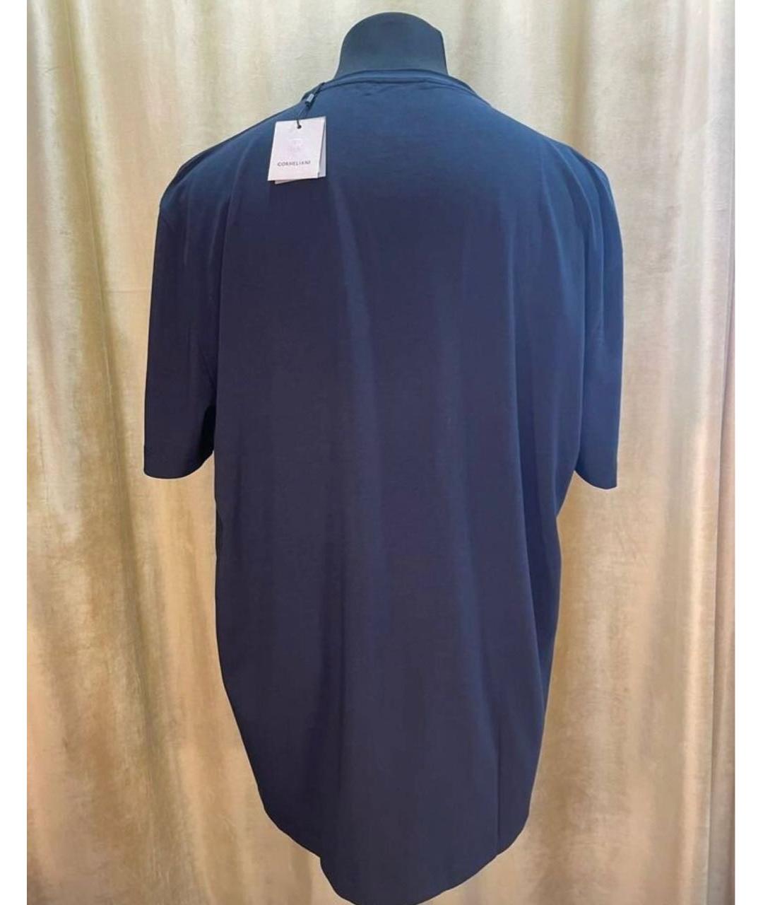 CORNELIANI Темно-синяя хлопковая футболка, фото 2