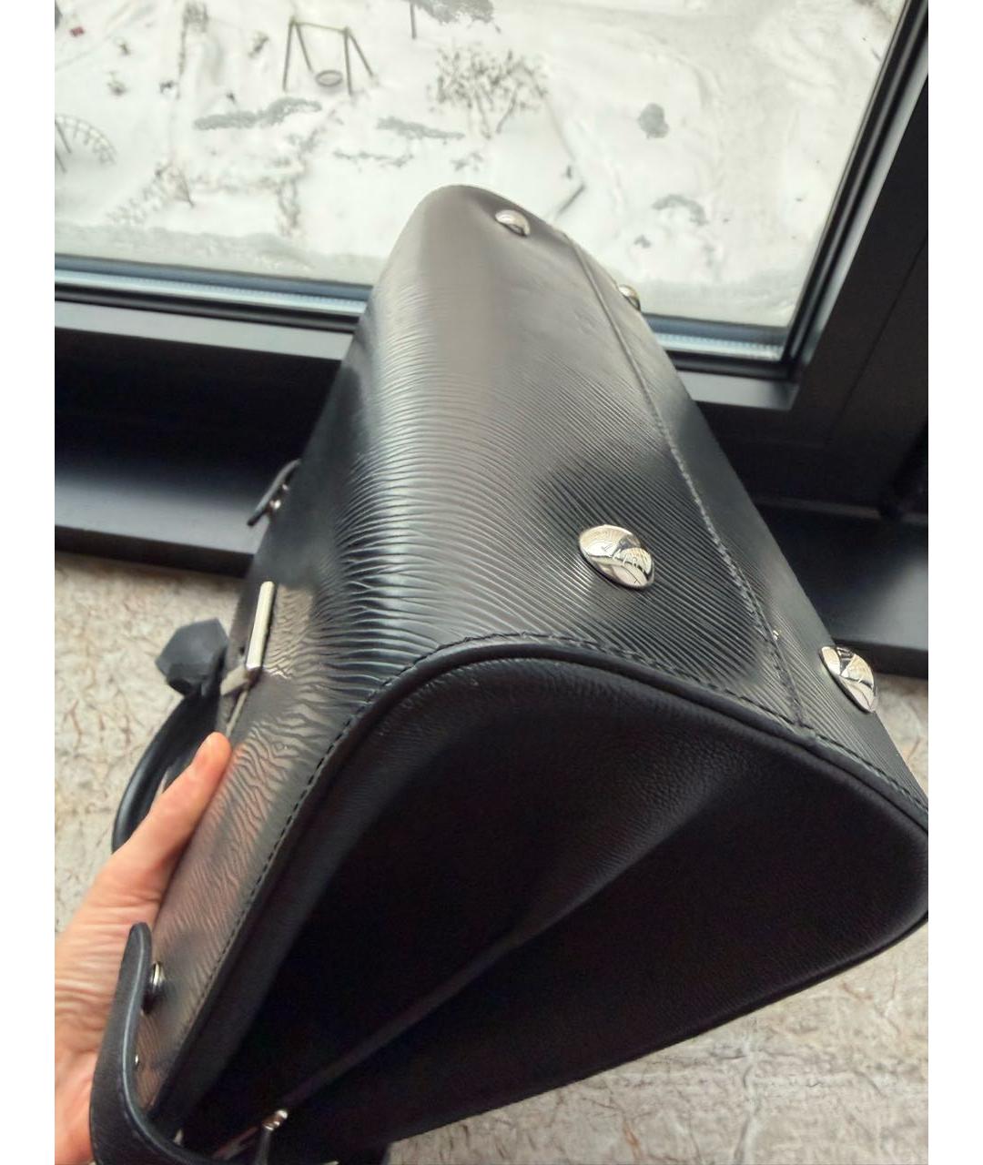 LOUIS VUITTON Черная кожаная сумка тоут, фото 5