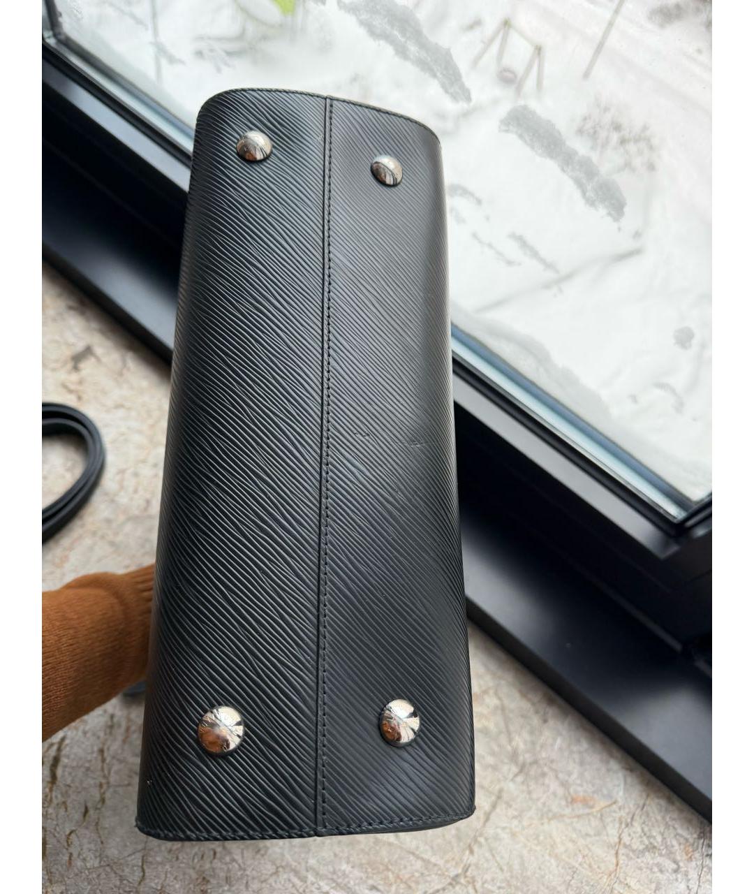 LOUIS VUITTON Черная кожаная сумка тоут, фото 6