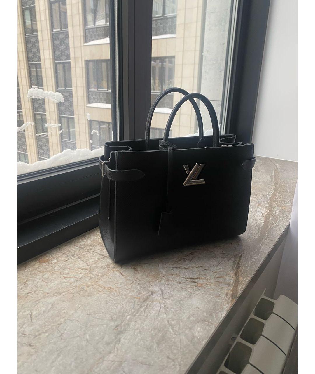 LOUIS VUITTON Черная кожаная сумка тоут, фото 2