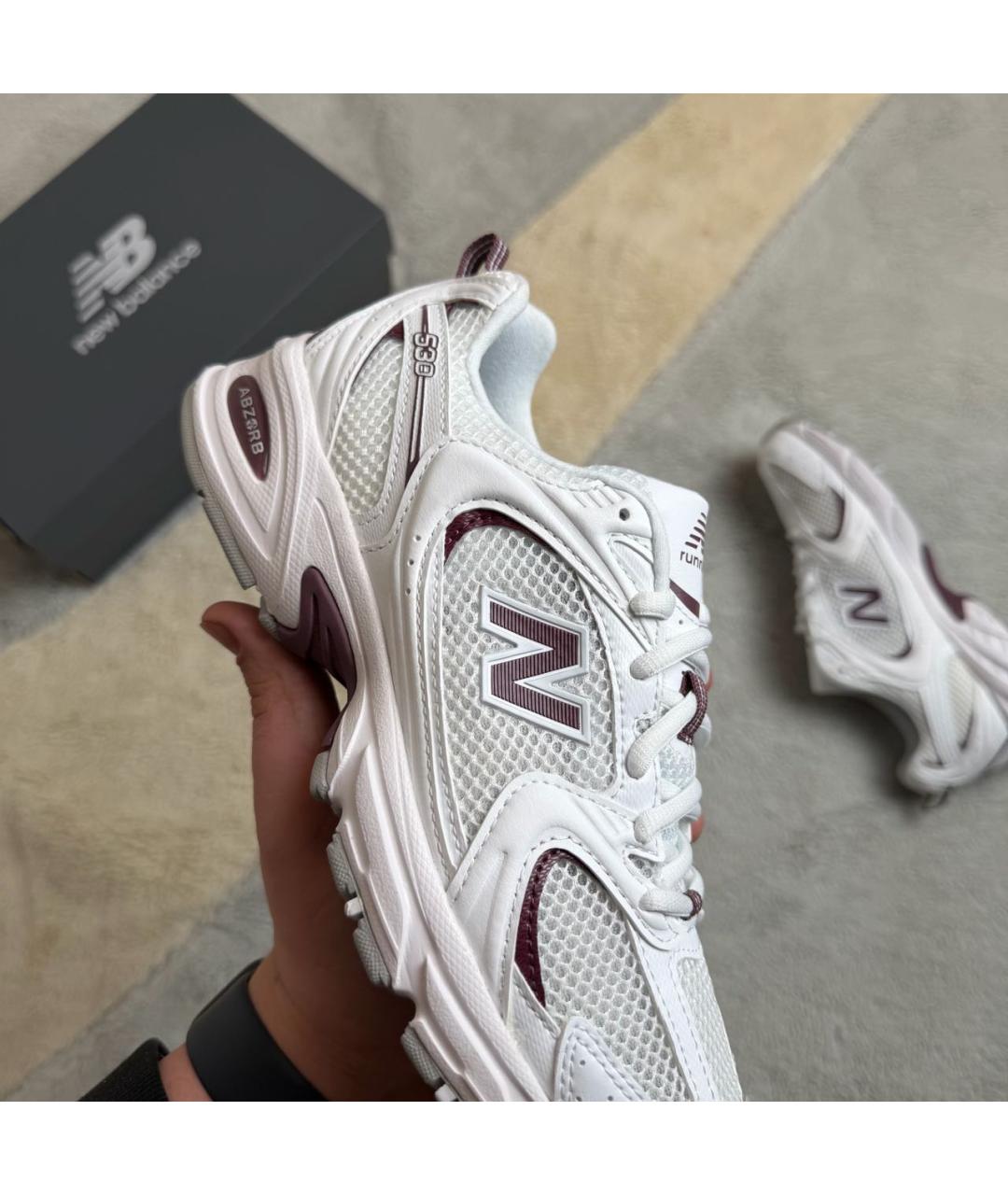 NEW BALANCE Белые текстильные кроссовки, фото 5