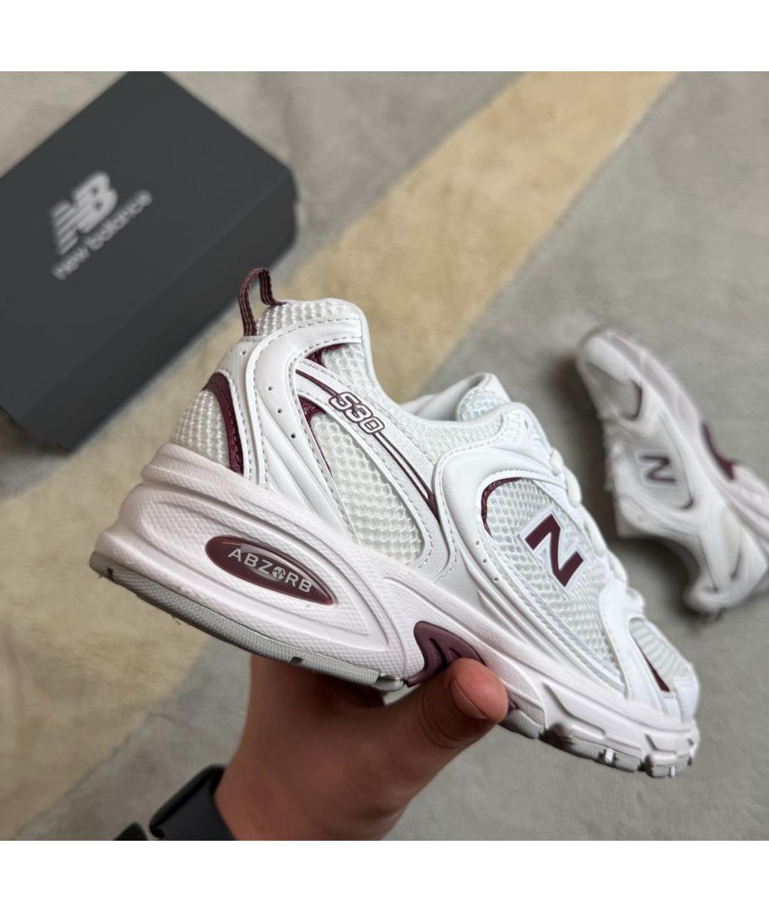 NEW BALANCE Белые текстильные кроссовки, фото 4