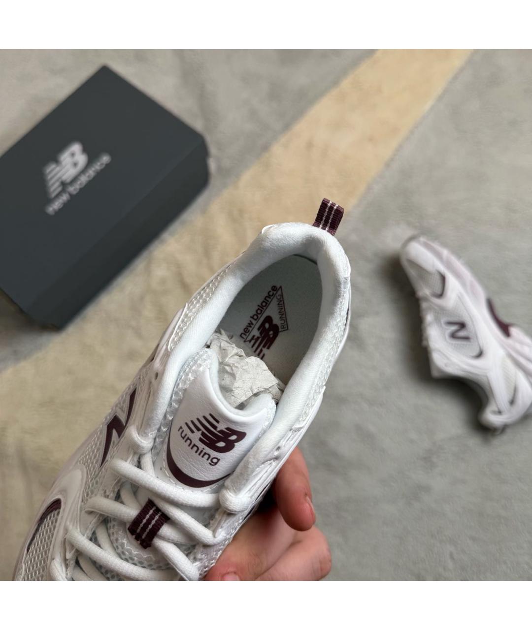 NEW BALANCE Белые текстильные кроссовки, фото 8