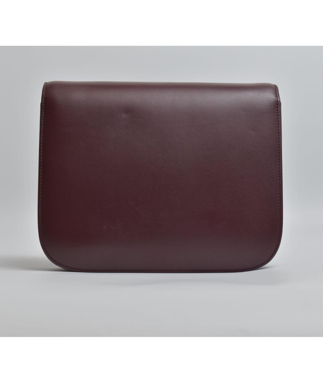 CELINE Бордовая кожаная сумка через плечо, фото 3