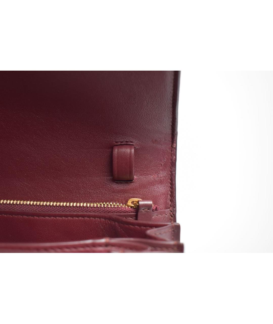 CELINE Бордовая кожаная сумка через плечо, фото 7