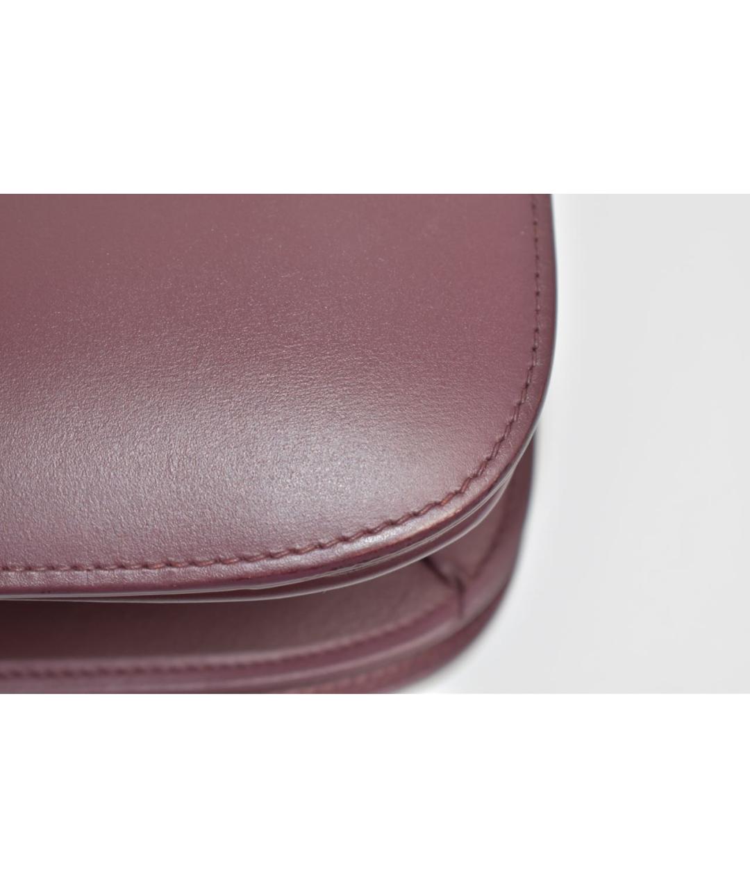 CELINE Бордовая кожаная сумка через плечо, фото 6