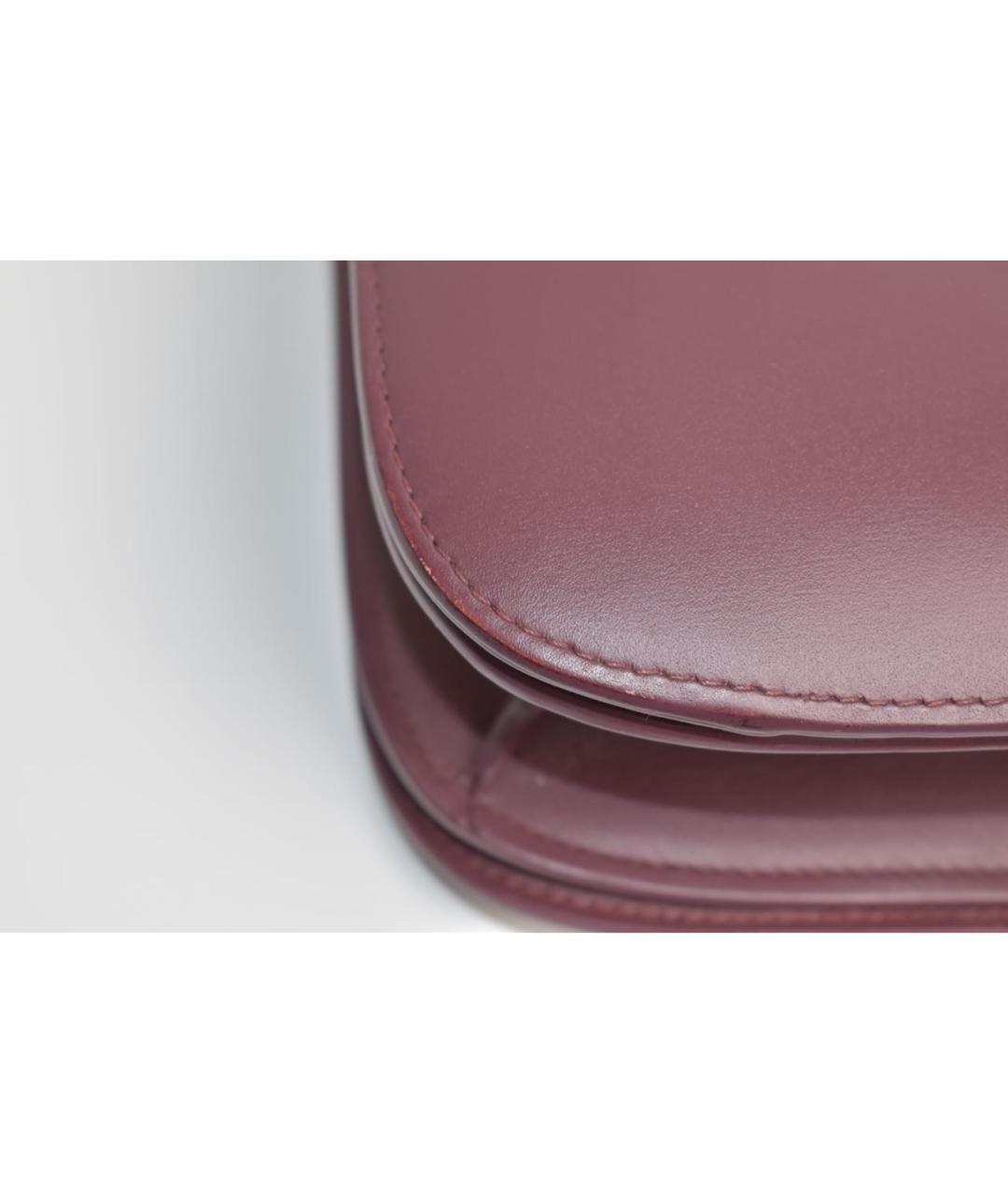 CELINE Бордовая кожаная сумка через плечо, фото 5