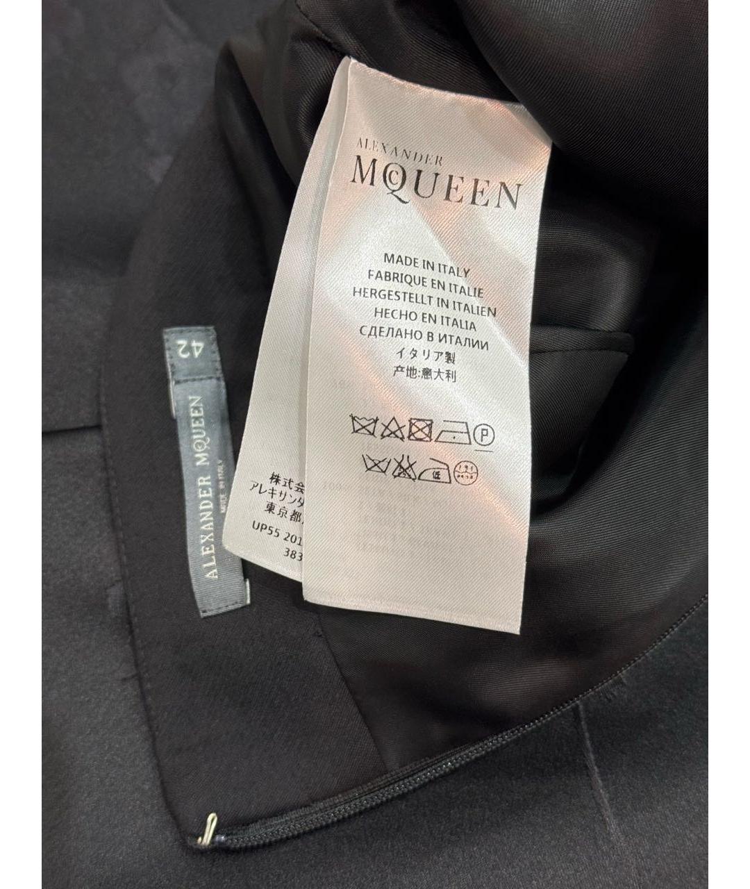 ALEXANDER MCQUEEN Черная шелковая юбка миди, фото 6