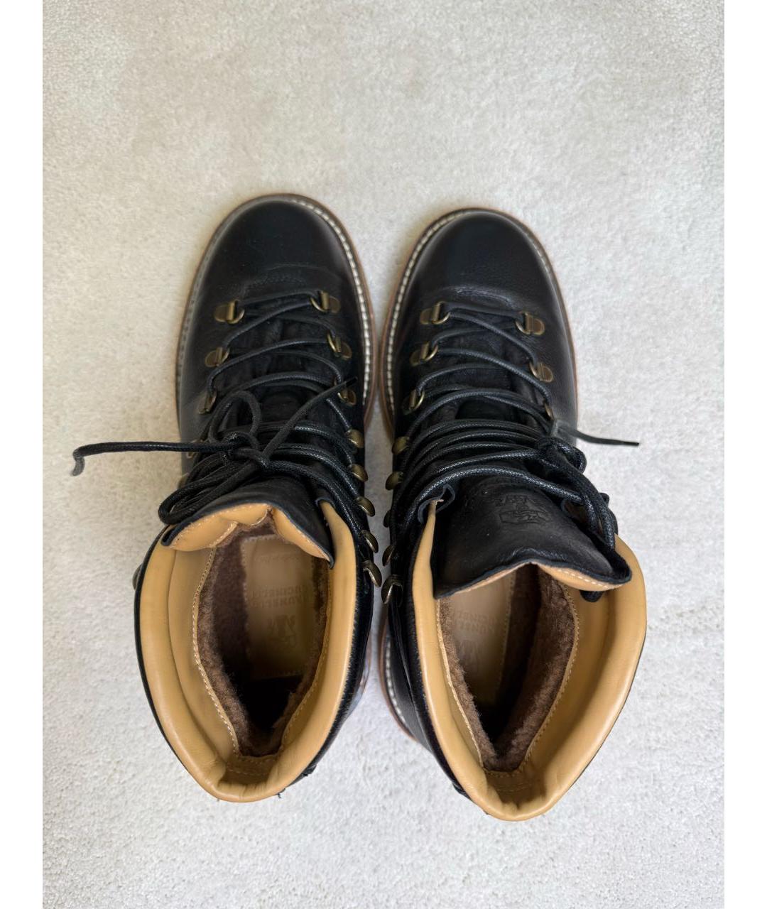 BRUNELLO CUCINELLI Черные кожаные высокие кроссовки / кеды, фото 3