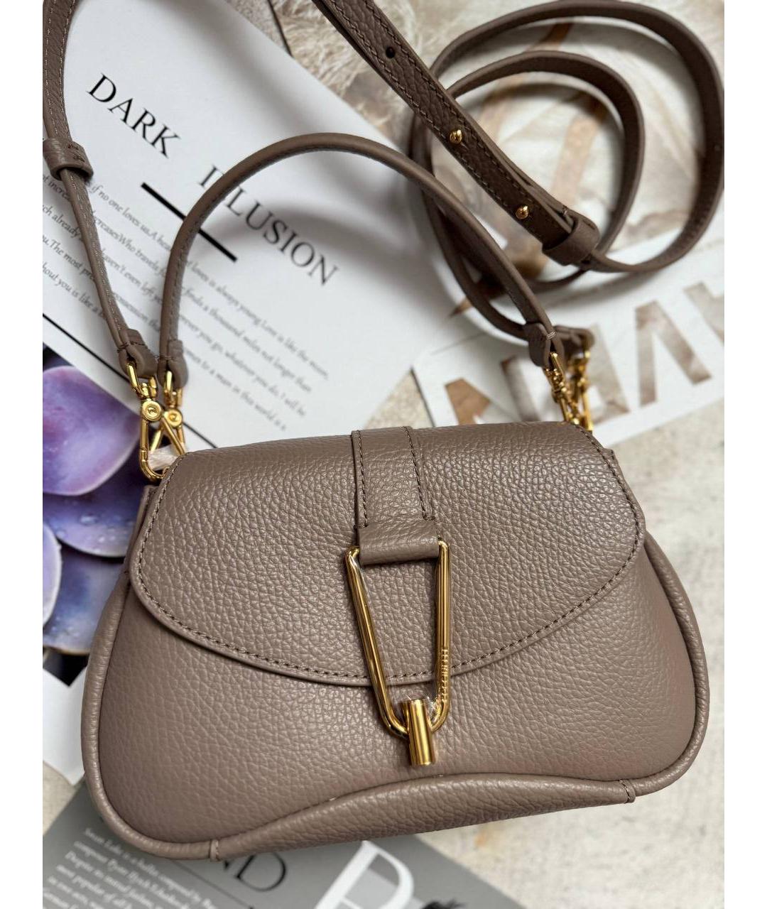 COCCINELLE Бежевая кожаная сумка через плечо, фото 3