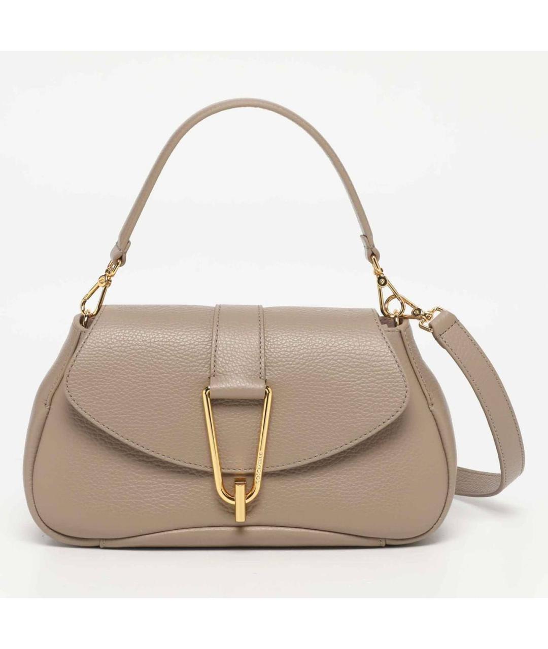 COCCINELLE Бежевая кожаная сумка через плечо, фото 5