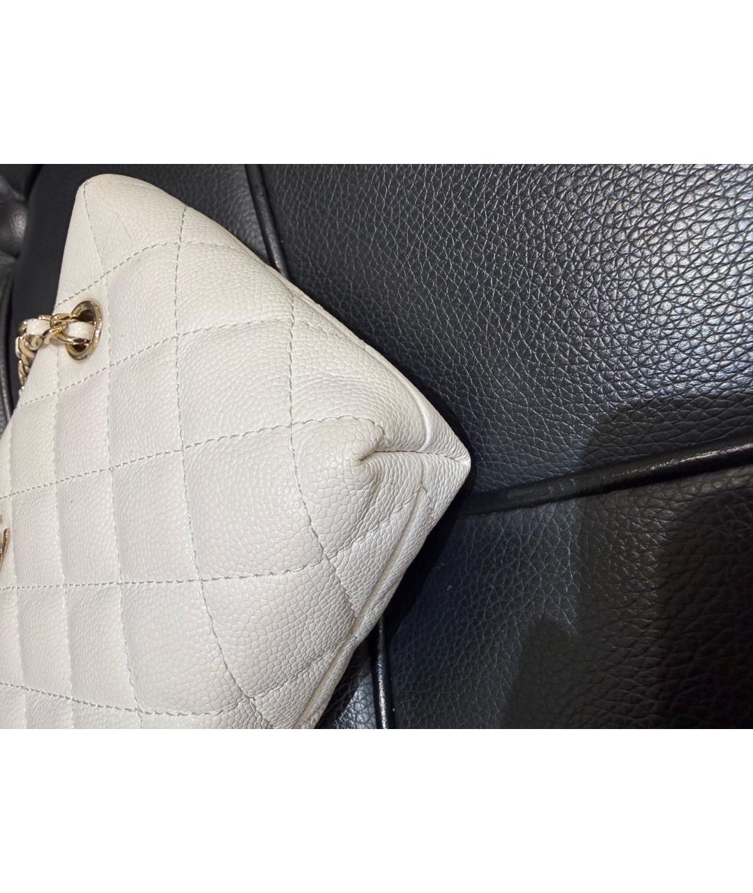 CHANEL Белая кожаная сумка через плечо, фото 4