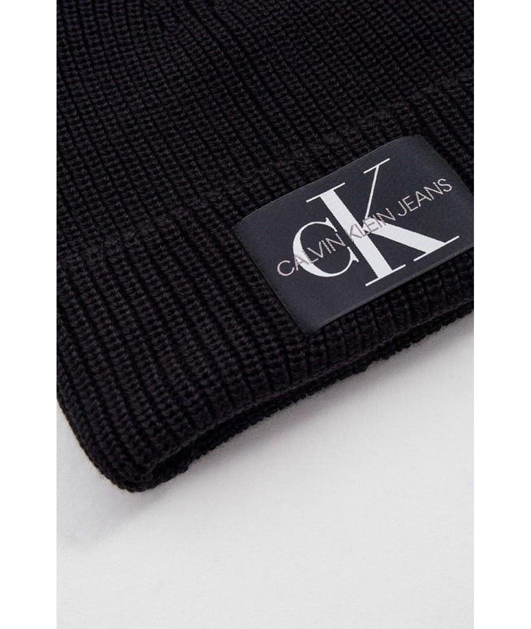 CALVIN KLEIN Черная хлопковая шапка, фото 2