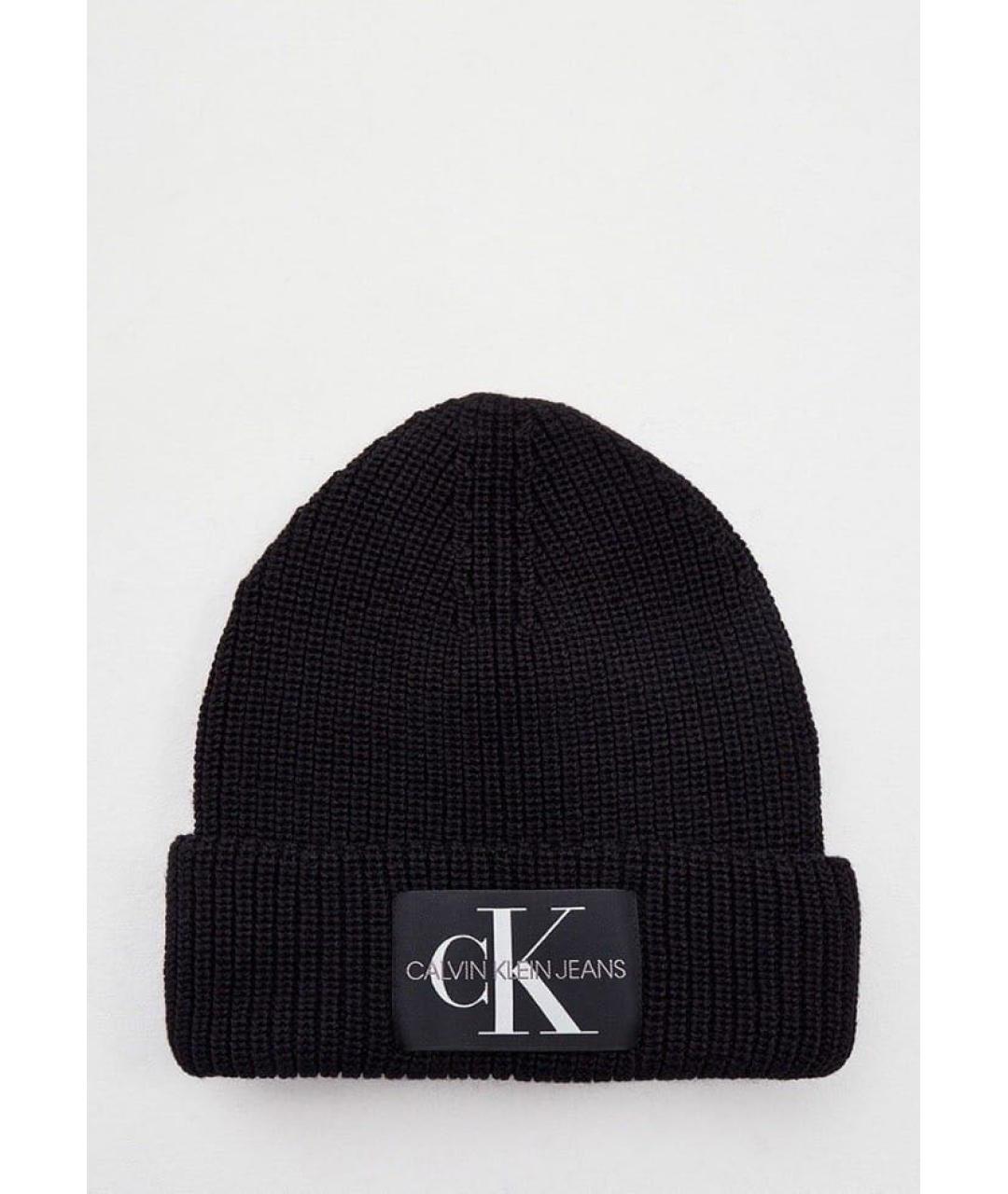 CALVIN KLEIN Черная хлопковая шапка, фото 4