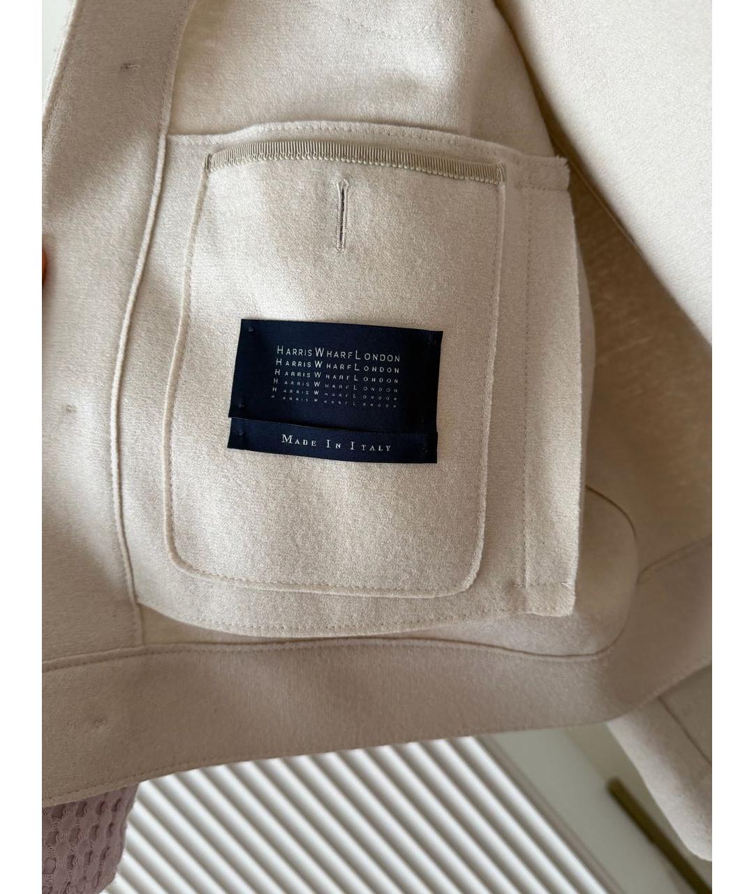 HARRIS WHARF LONDON Бежевая шерстяная кэжуал рубашка, фото 3
