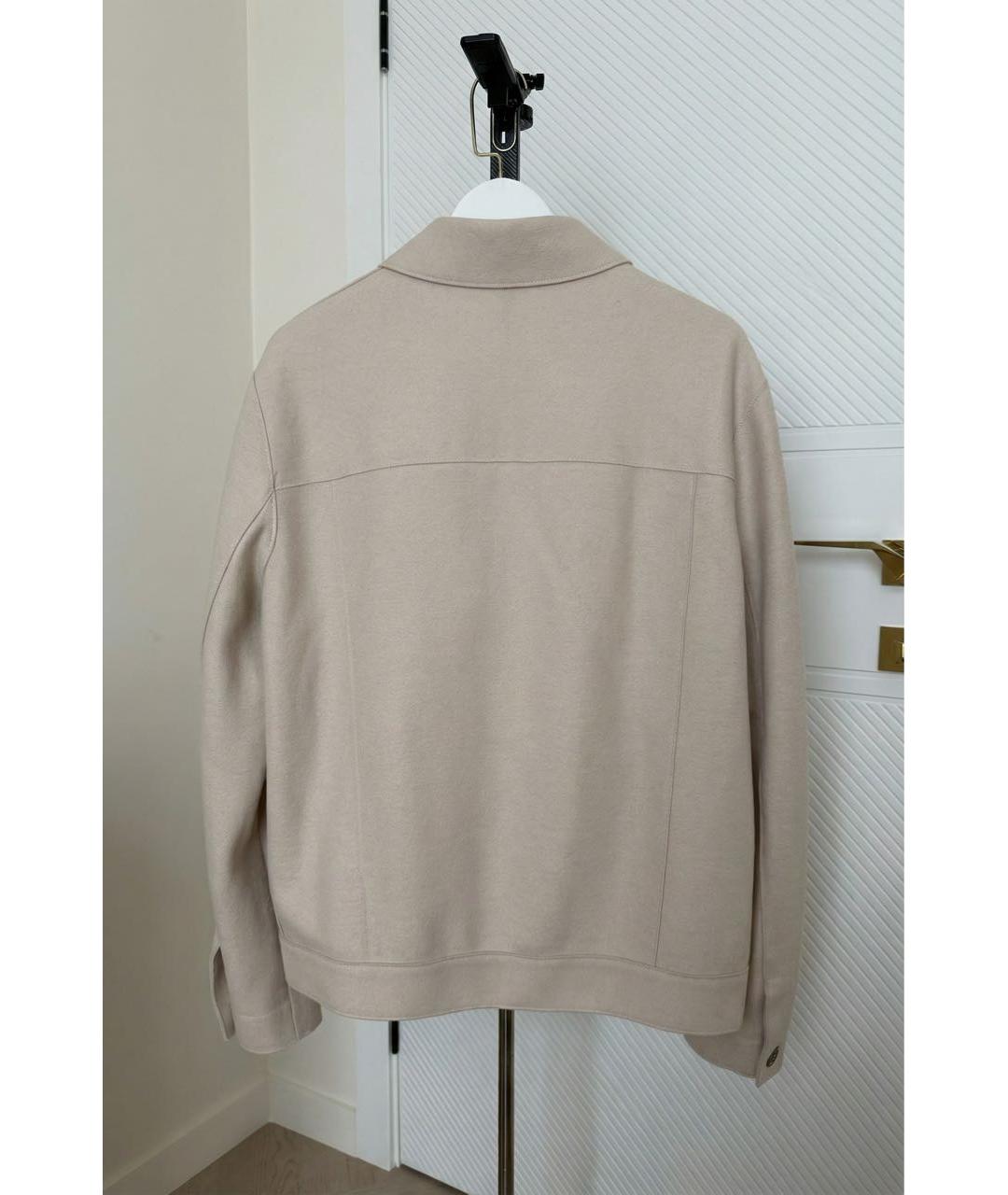 HARRIS WHARF LONDON Бежевая шерстяная кэжуал рубашка, фото 2