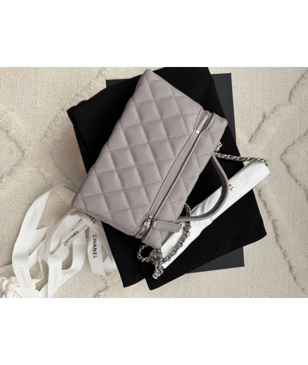 CHANEL Серая кожаная сумка через плечо, фото 2
