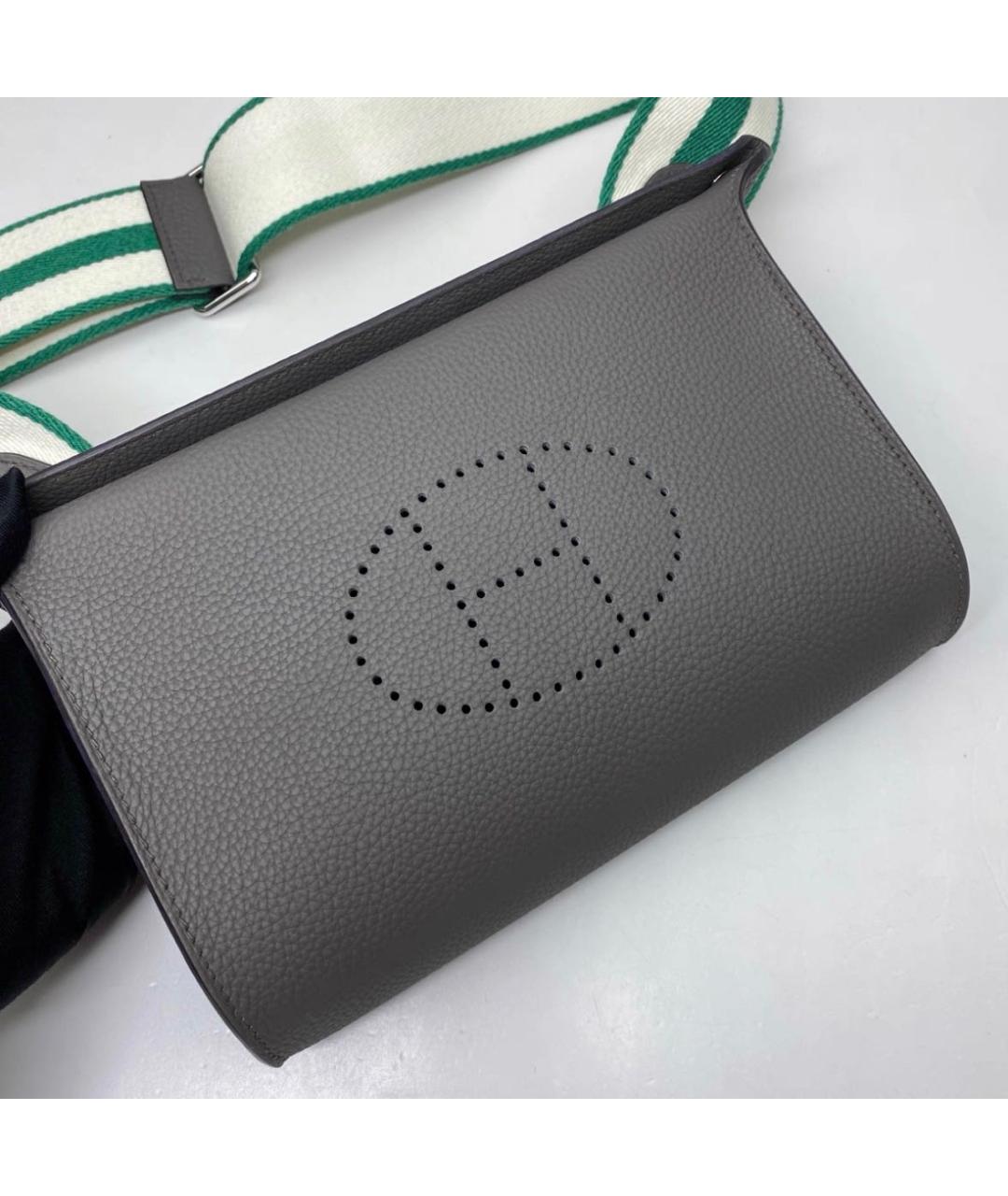 HERMES Антрацитовая кожаная сумка на плечо, фото 3