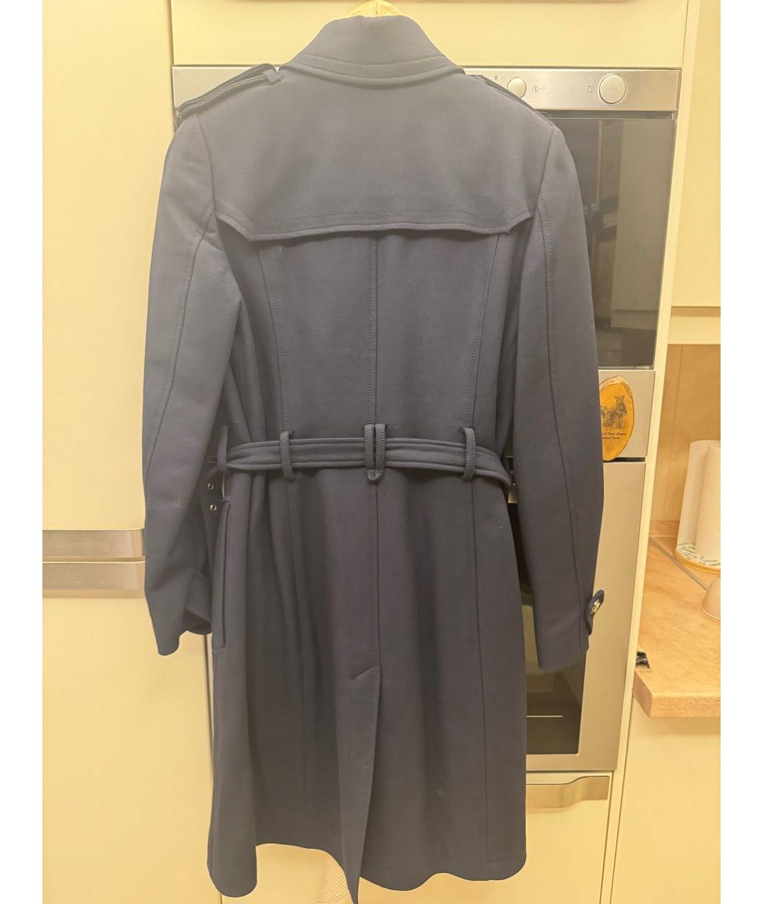 VERSACE COLLECTION Темно-синее вискозное пальто, фото 2