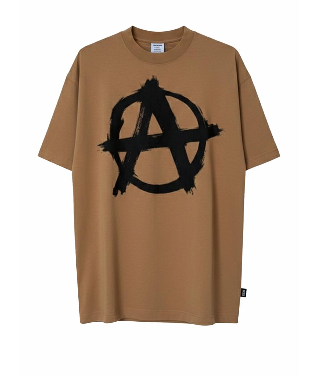 VETEMENTS Бежевая хлопковая футболка, фото 1