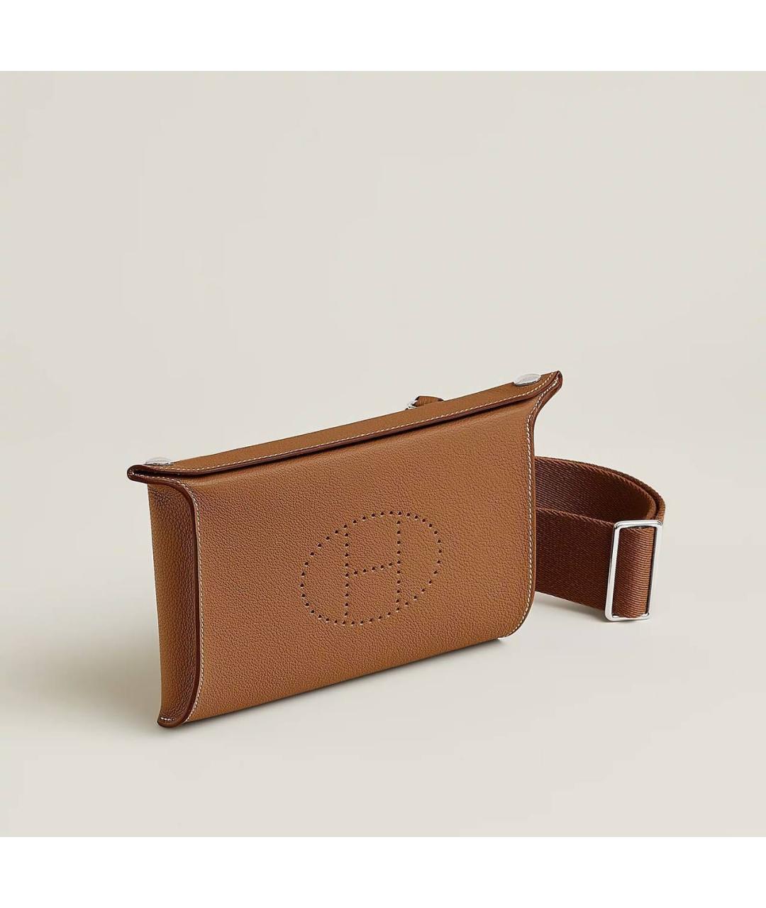 HERMES Коричневая кожаная сумка на плечо, фото 2