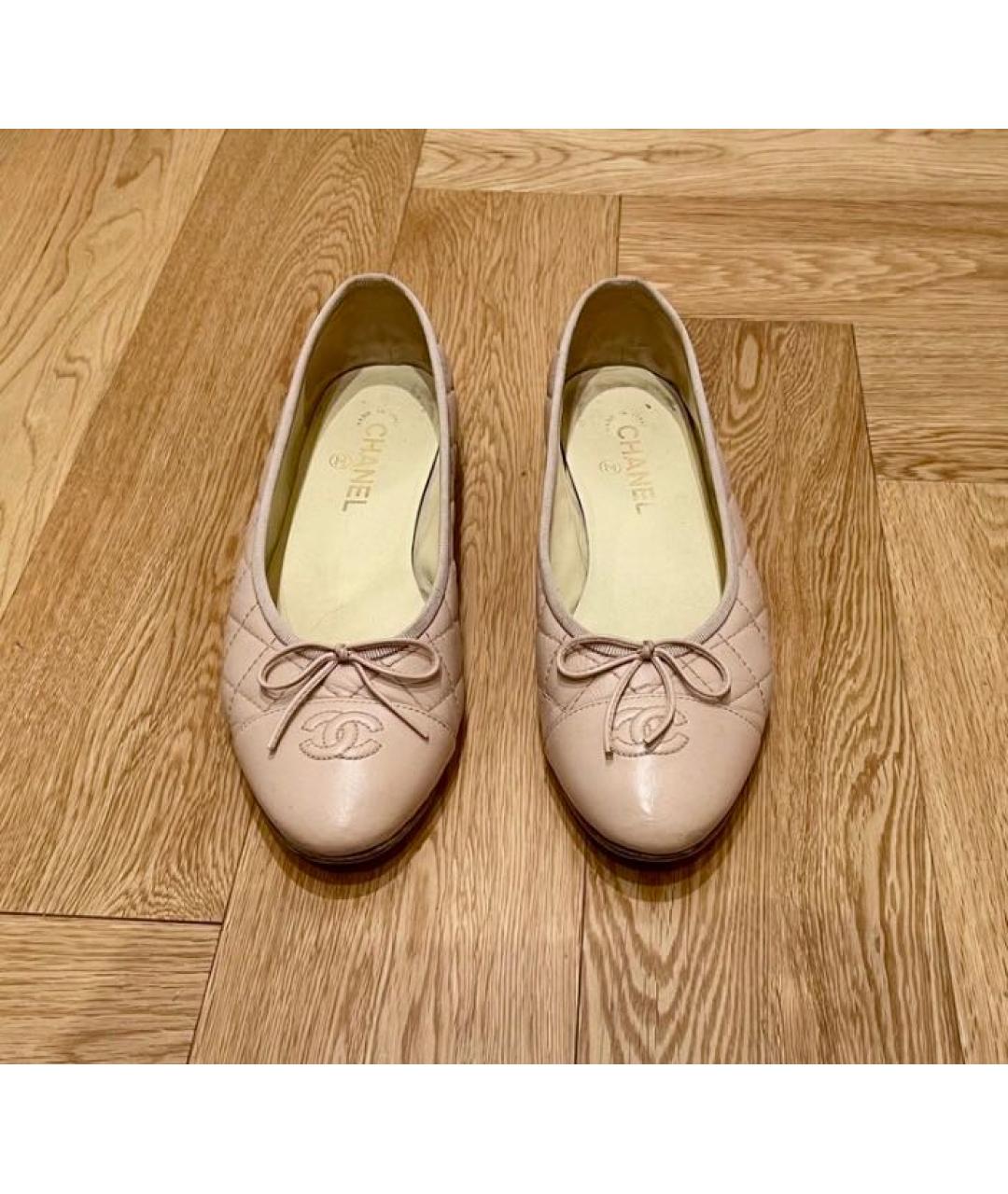 CHANEL Коралловые кожаные балетки, фото 5